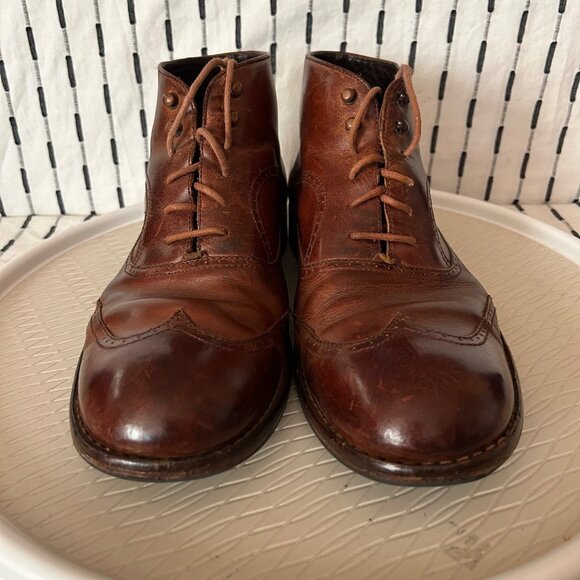 Wolverine 1000 Mile Wesley Wingtip Chukka Brown Boots Men Leather Steampunk 13D - Picture 2 of 10
